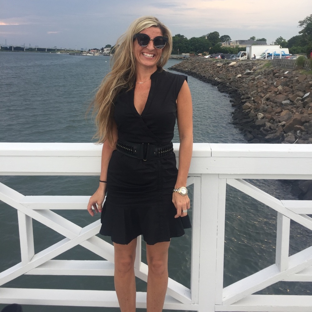 Black ruched dress